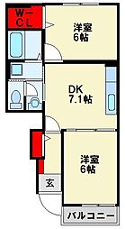 グランドール 2DKの間取図画像
