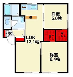 モンテール2 2LDKの間取図画像