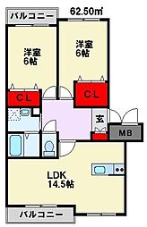 間取図画像 2LDK