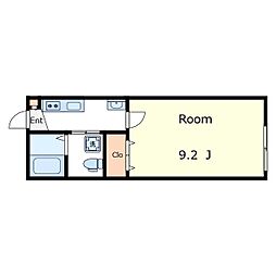 JR総武線 小岩駅 徒歩12分の賃貸アパート 1階1Kの間取り