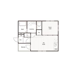 名古屋市営桜通線 今池駅 徒歩8分の賃貸アパート 2階1DKの間取り
