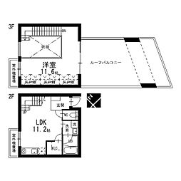 plusMKAKUOZAN2 1LDKの間取図画像