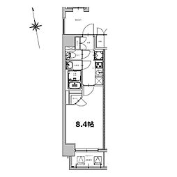 名古屋市営東山線 今池駅 徒歩5分の賃貸マンション 2階1Kの間取り