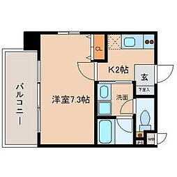 名古屋市営東山線 新栄町駅 徒歩12分の賃貸マンション 8階1Kの間取り