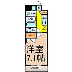 名古屋市営東山線 今池駅 徒歩4分の賃貸マンション 7階1Kの間取り