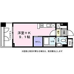 名古屋市営鶴舞線 鶴舞駅 徒歩7分の賃貸マンション 3階ワンルームの間取り