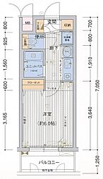 名古屋市営鶴舞線 鶴舞駅 徒歩3分の賃貸マンション 10階1Kの間取り