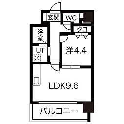 名古屋市営東山線 新栄町駅 徒歩8分の賃貸マンション 5階1LDKの間取り