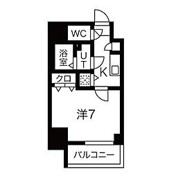 名古屋市営鶴舞線 鶴舞駅 徒歩5分の賃貸マンション 2階1Kの間取り
