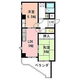 名古屋市営桜通線 御器所駅 徒歩1分の賃貸マンション 5階2LDKの間取り