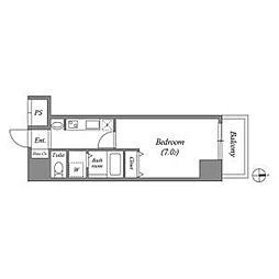 名古屋市営名城線 矢場町駅 徒歩6分の賃貸マンション 3階1Kの間取り