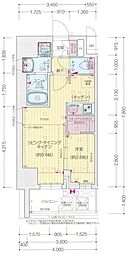 名古屋市営鶴舞線 鶴舞駅 徒歩6分の賃貸マンション 5階1LDKの間取り