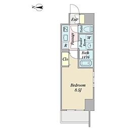 JR東海道本線 尾頭橋駅 徒歩5分の賃貸マンション 4階1Kの間取り
