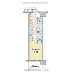 名古屋市営名城線 東別院駅 徒歩8分の賃貸マンション 11階1Kの間取り
