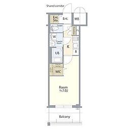 エスリード ザ・レガリア新栄ALTAIER 1Kの間取図画像