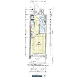 名古屋市営東山線 新栄町駅 徒歩5分の賃貸マンション 12階1Kの間取り
