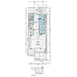 エステムコート名古屋新栄アクシス 1Kの間取図画像