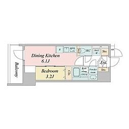 名古屋市千種区今池5丁目マンション 1DKの間取図画像