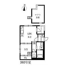 ハーモニック御器所 1SLDKの間取図画像