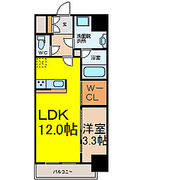 ハーモニーレジデンス名古屋今池 1LDKの間取図画像