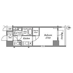 エスリード大須プレシア 1Kの間取図画像