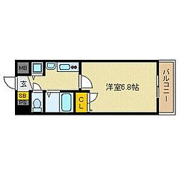 名古屋市営東山線 千種駅 徒歩2分の賃貸マンション 6階1Kの間取り