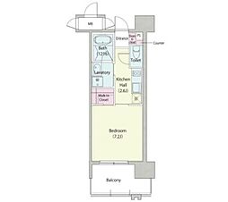 アデグランツ大須 1Kの間取図画像