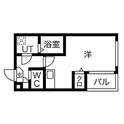 名古屋市営桜通線 吹上駅 徒歩9分の賃貸アパート 3階1Kの間取り