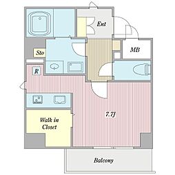 アビタシオン今池マルシェ ワンルームの間取図画像