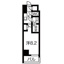 エスリード金山プルミエ 1Kの間取図画像