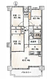 グラン・コート亀島 3LDKの間取図画像
