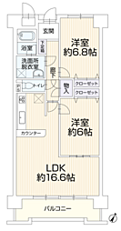 ファミール刈谷 2LDKの間取図画像