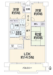 ダイアパレス平安通 402 3LDKの間取り