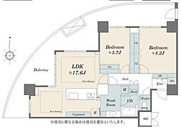 ゲートシティ大崎サウスパークタワー 2LDKの間取図画像