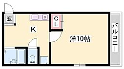 シャインコスモ 1DKの間取図画像