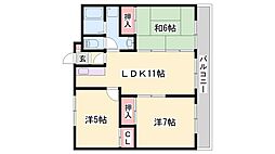 ルネ東辻井 3LDKの間取図画像