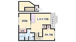 バーリー・グリフィンF1 2LDKの間取図画像