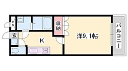 ナチュラリーハイツ1 1Kの間取図画像
