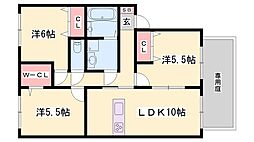 グランモア堂本 3LDKの間取図画像