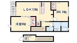 ピエ・デル・モンテ2 2LDKの間取図画像