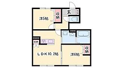 エクセレントパル 2LDKの間取図画像