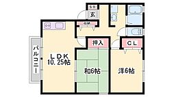 ラ・メゾンクレール 2LDKの間取図画像