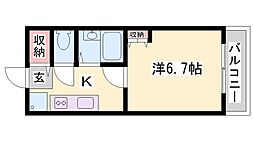 ジュネス城北新町3 1Kの間取図画像