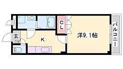 リッツ・グランディール 1Kの間取図画像