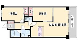 サンヒルズ・岡田 2LDKの間取図画像