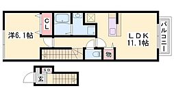 アルコバレーノ1 1LDKの間取図画像
