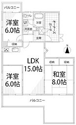 サンフェニックス21 3LDKの間取図画像