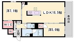 シャーメゾングラン今在家 2LDKの間取図画像