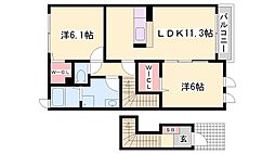 サニーレジデンス御着A 2LDKの間取図画像