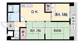 ピアイースト姫路白浜 3DKの間取図画像